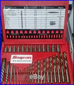 Snap on screw extraction / LH cobalt drill set EXD35
