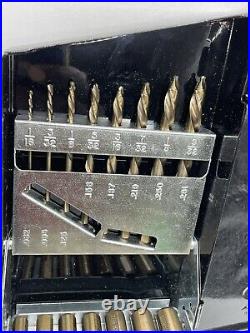 Stiletto Left Handed Cobalt Drill Bits 15pc Set 1/16-1/2 By 1/32 Rodman NEW