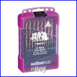 Sutton Tools Cobalt Imperial Drill Set 21 Piece New & Sealed