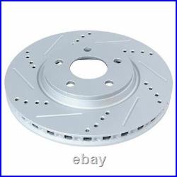 TRQ Performance Drilled Slotted Brake Rotor Ceramic Pad Front Set for GM