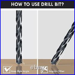 TiAIN Coating Cobalt Drill Bit Set, Multifacet Tip 29Pcs M35 Jobber Drill Bit