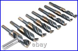 Tools M35 (H. S. S. +5% Cobalt) 1/2 Shank and Drill 9/16 to 1, Set of 8 Pieces