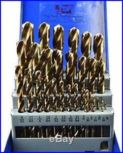 TopTech Tool 29pcs M42 Cobalt High Speed Steel HSS Jobber Twist Drill Sets 135