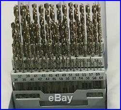 Triumph Drill Bit Set Cobalt Steel 60 Piece Tool Metal Kit Pc Index 1 Numbered