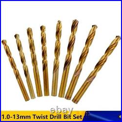 Twist Drill Bit Set Durable 3 Edge Cobalt Coated HSS Wood Metal Hole Cutter