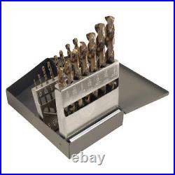 WESTWARD 401J96 Jobber Drill Set, 15 pc, Cobalt 401J96