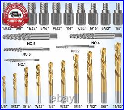 XEWEA Screw&Bolt Extractor Set and Drill Bit Kit, Easy Out Broken Lug Nut Extrac